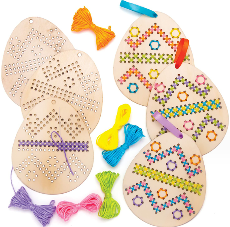 復活節DIY木製彩蛋工藝品材料包 (5pcs)  A7819