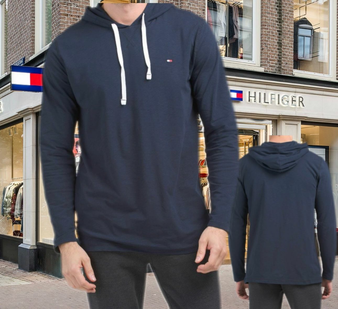 【團購】Tommy Hilfiger K020195 男裝有帽上衣 (藍色)
