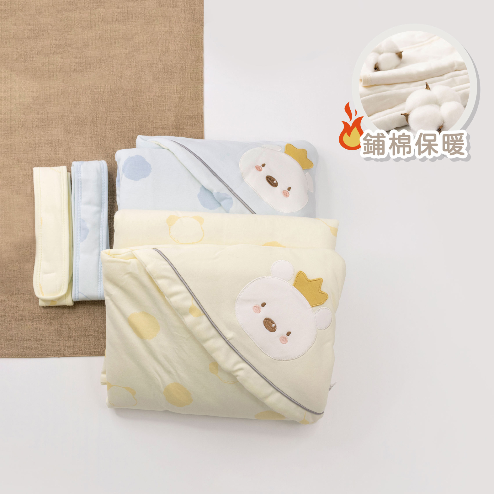 衣拉語【JS0313】國王白熊鋪棉包巾蓋被＊二色