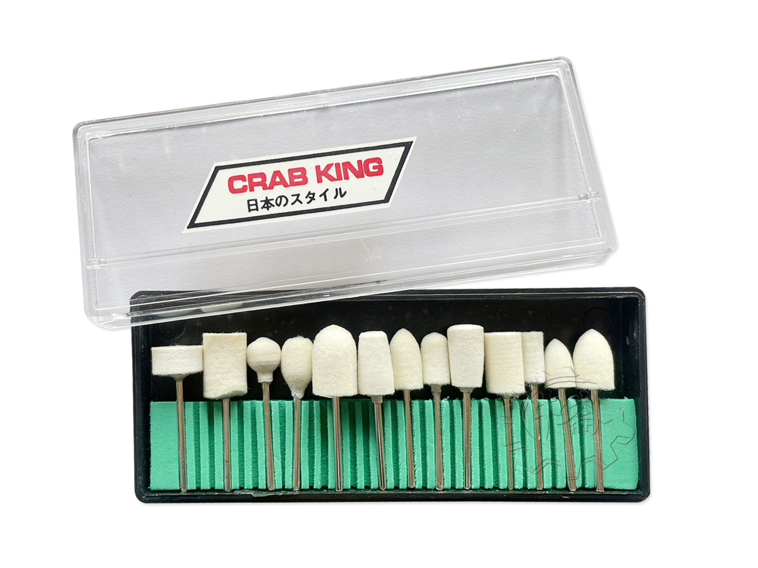 ＊中崙五金【附發票】CRAB KING 專業級 帶柄羊毛磨棒 13ps 帶柄羊毛輪 柄徑2.35mm 抛光輪 打蠟棉