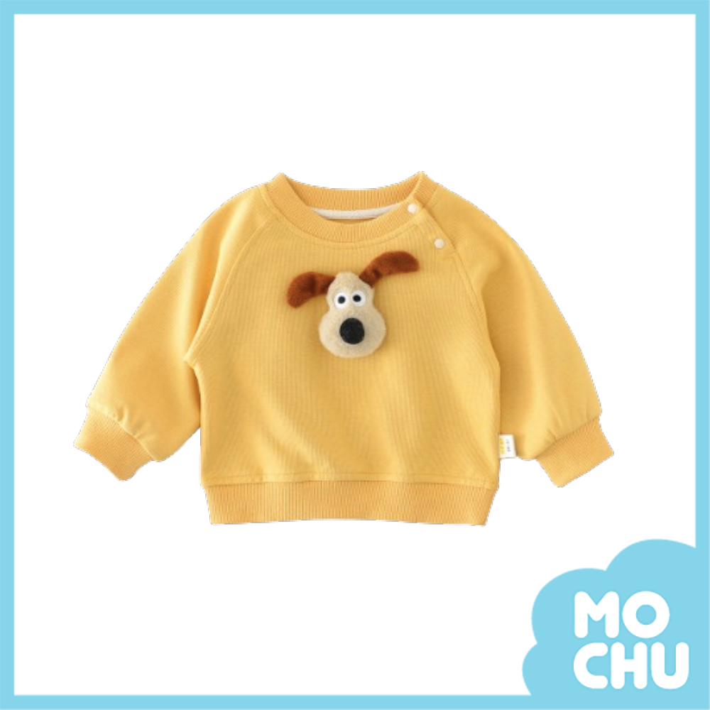 (73碼現貨)黃色立體狗長袖上衣