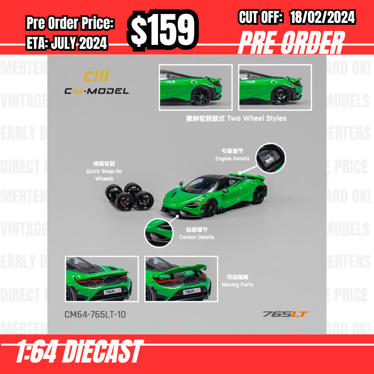 PO-$159 * CM Model * 1:64 McLaren 765LT Flash Green [OD02/02]