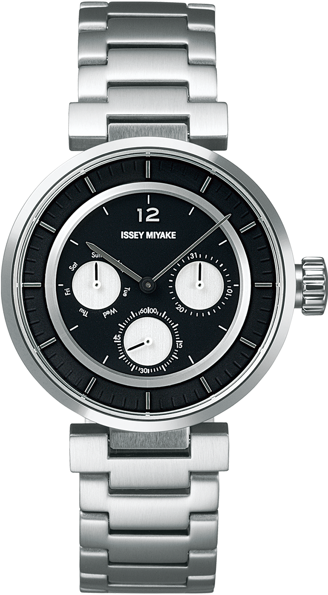 萬年鐘錶 - 三宅一生 ISSEY MIYAKE   和田 智 | Satoshi Wada 經典款三眼計時不鏽鋼腕錶   NYAB705J / VD75-0030S   MINI - W 錶徑39MM