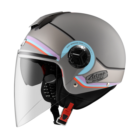 ASTONE CJ500 LL12 平光水泥灰/藍｜astone helmet 彩繪 半罩 內墨鏡 安全帽