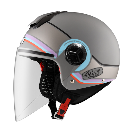 ASTONE CJ500 LL12 平光水泥灰/藍｜astone helmet 彩繪 半罩 內墨鏡 安全帽