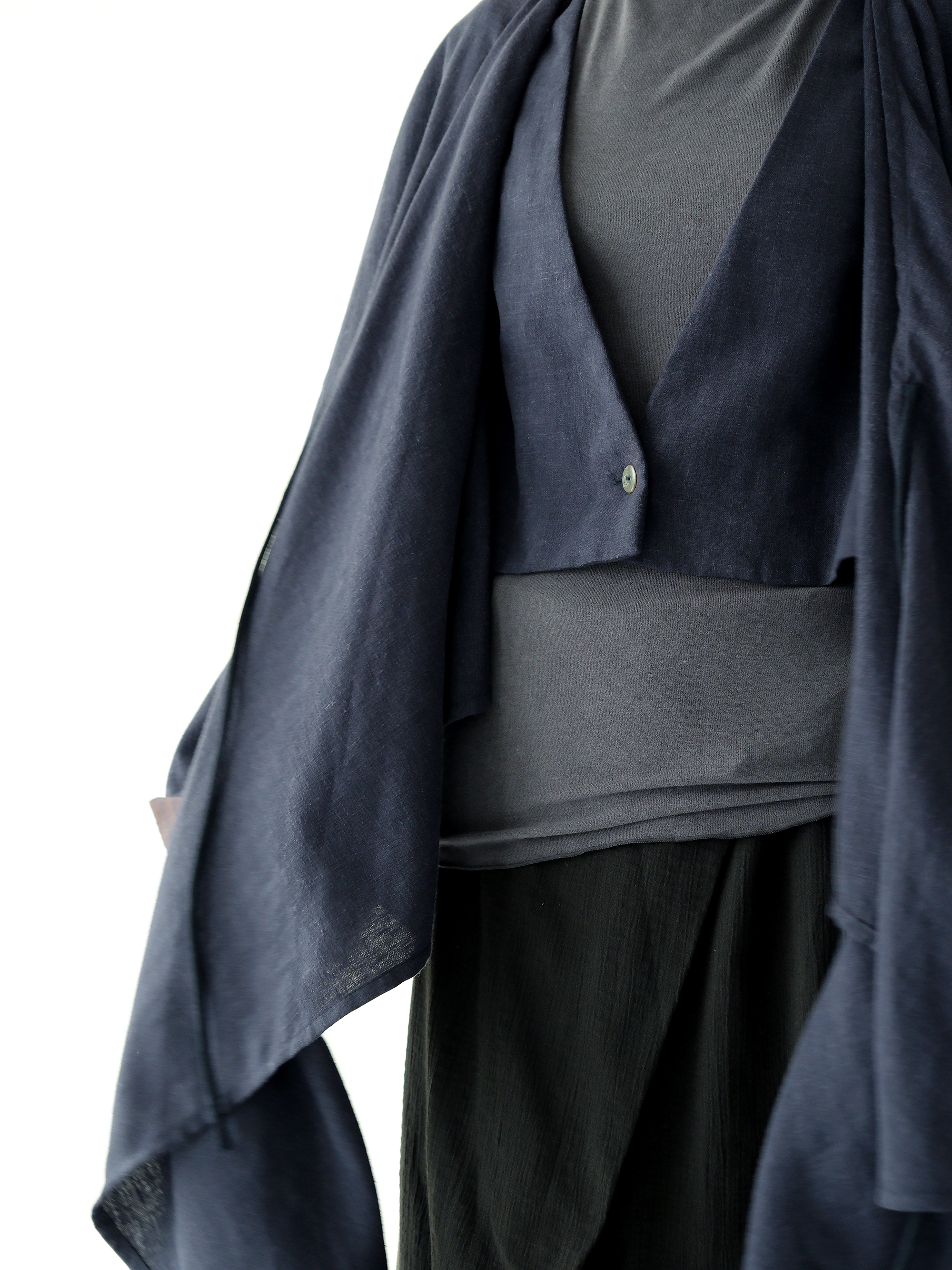 川 衣 WEAR BEING 披肩兩件式外套 丈青