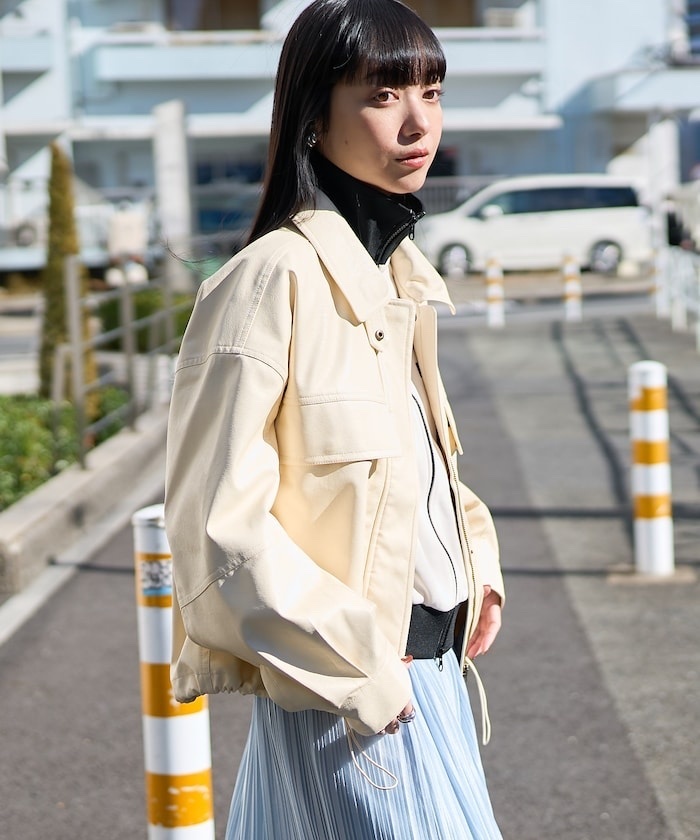 FREAK'S STORE / Faux leather short Blouson