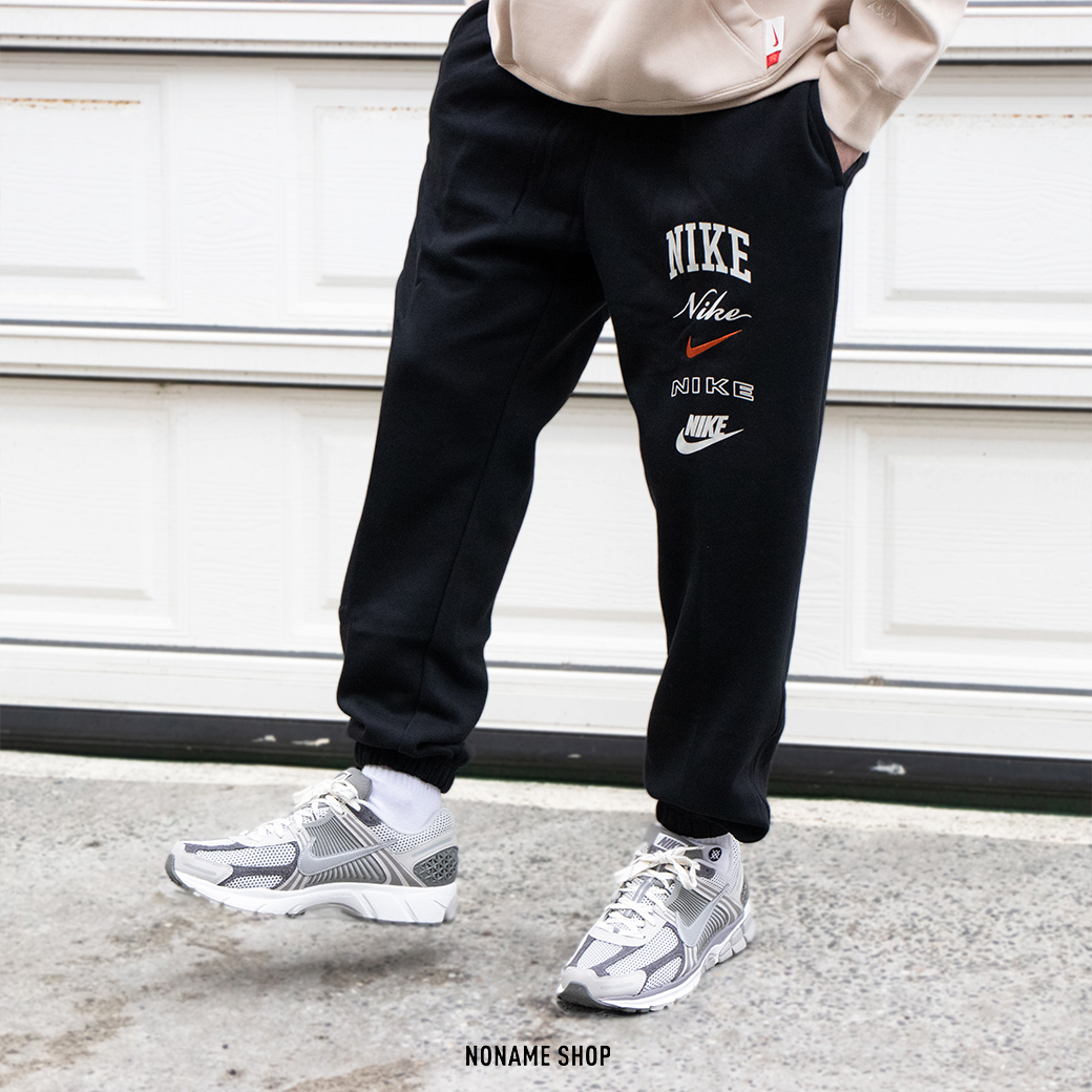 NIKE 多標 字母 LOGO 縮口 棉褲 黑 (男款)