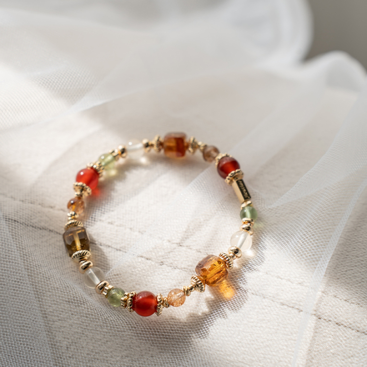 愛的旅程：黃水晶｜紅瑪瑙｜綠磷灰｜紅銅髮｜黃金拉長石