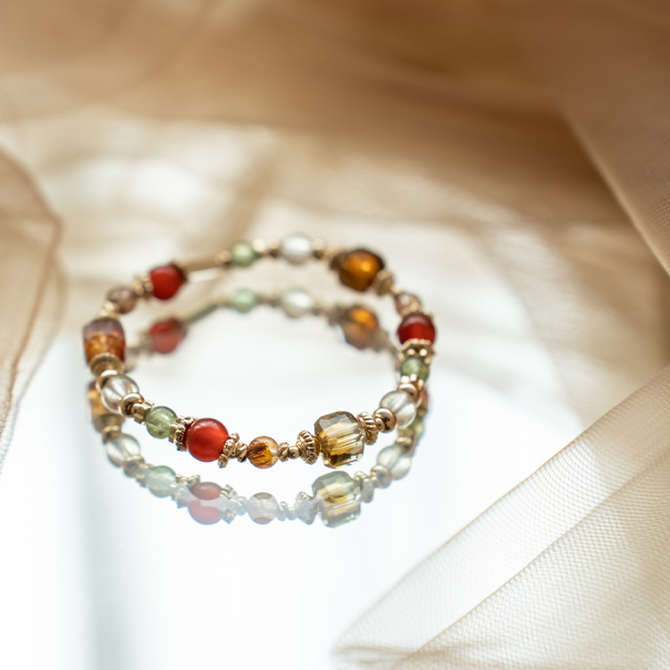 愛的旅程：黃水晶｜紅瑪瑙｜綠磷灰｜紅銅髮｜黃金拉長石