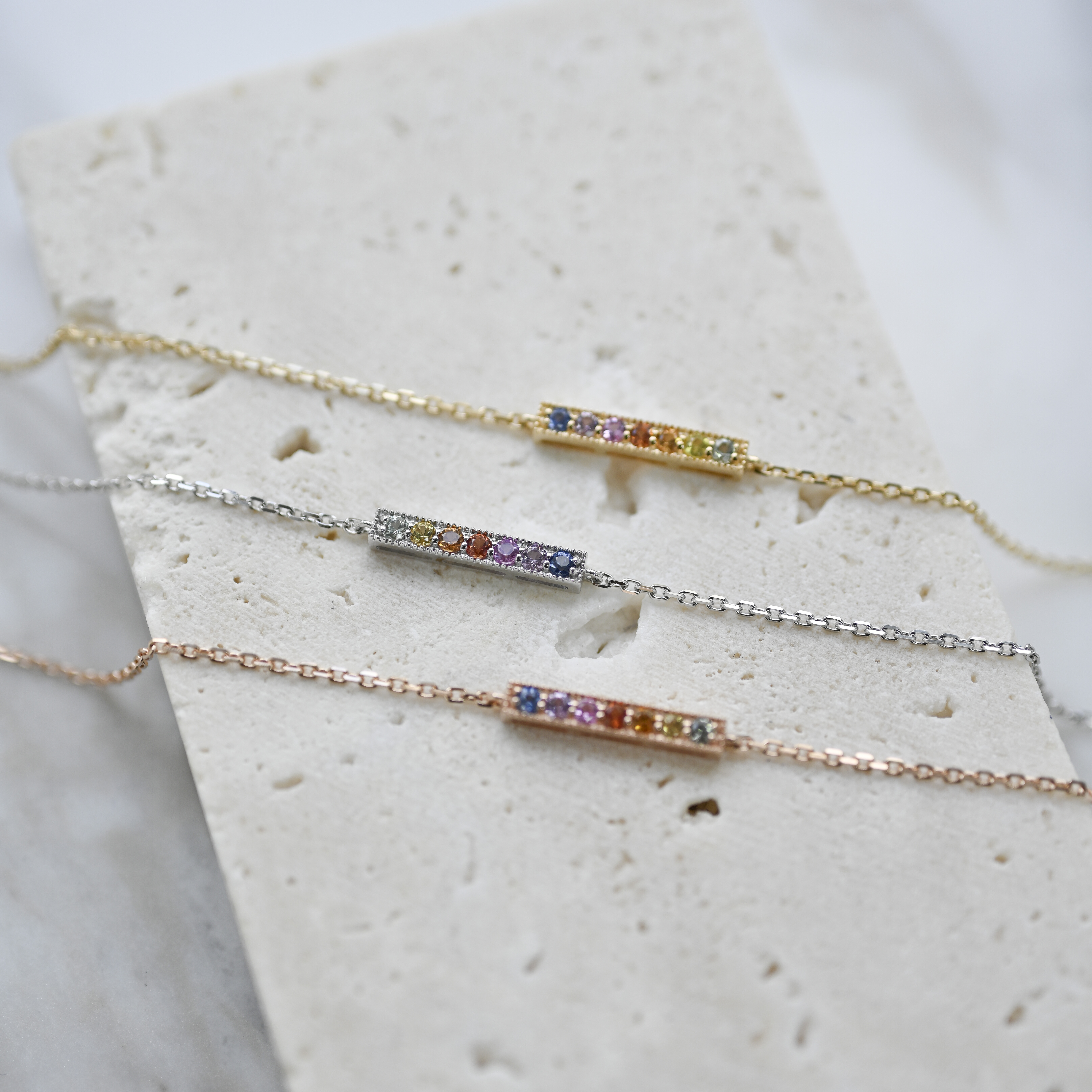 18K Lucky Rainbow Sapphire Bracelet