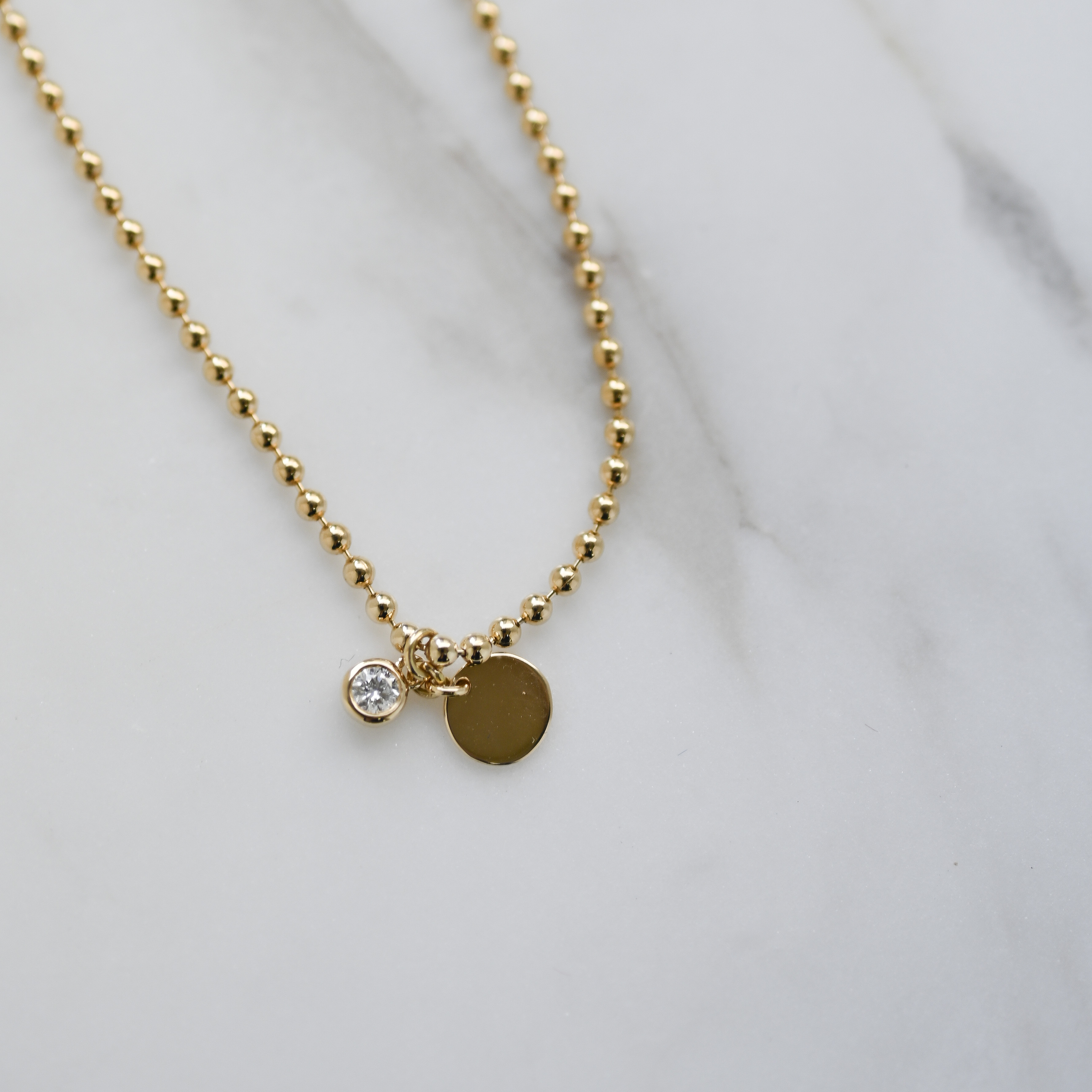 18K Ball Ball Dot Diamond Bracelet