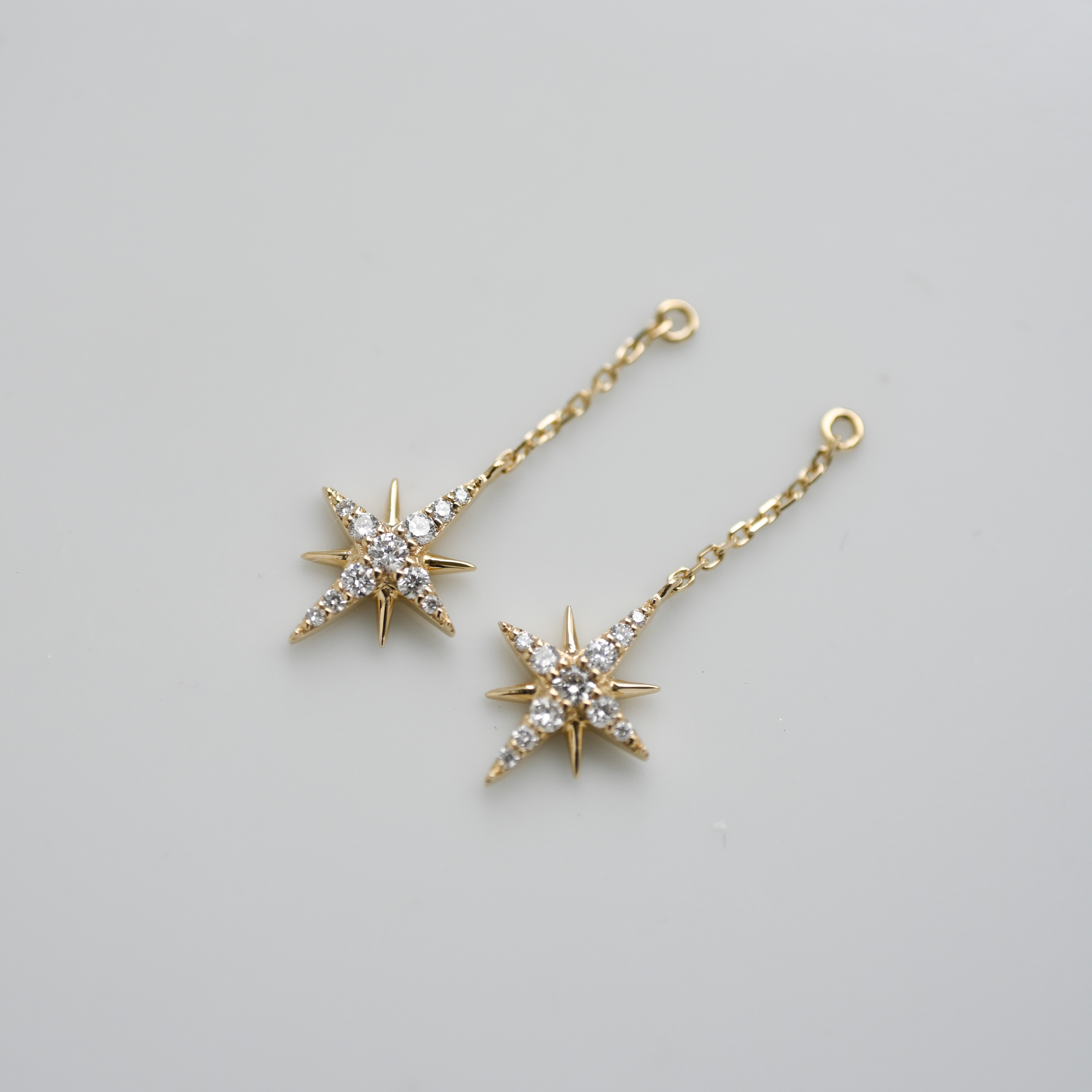 18K Long Chain Starlight Diamond Earring Jacket