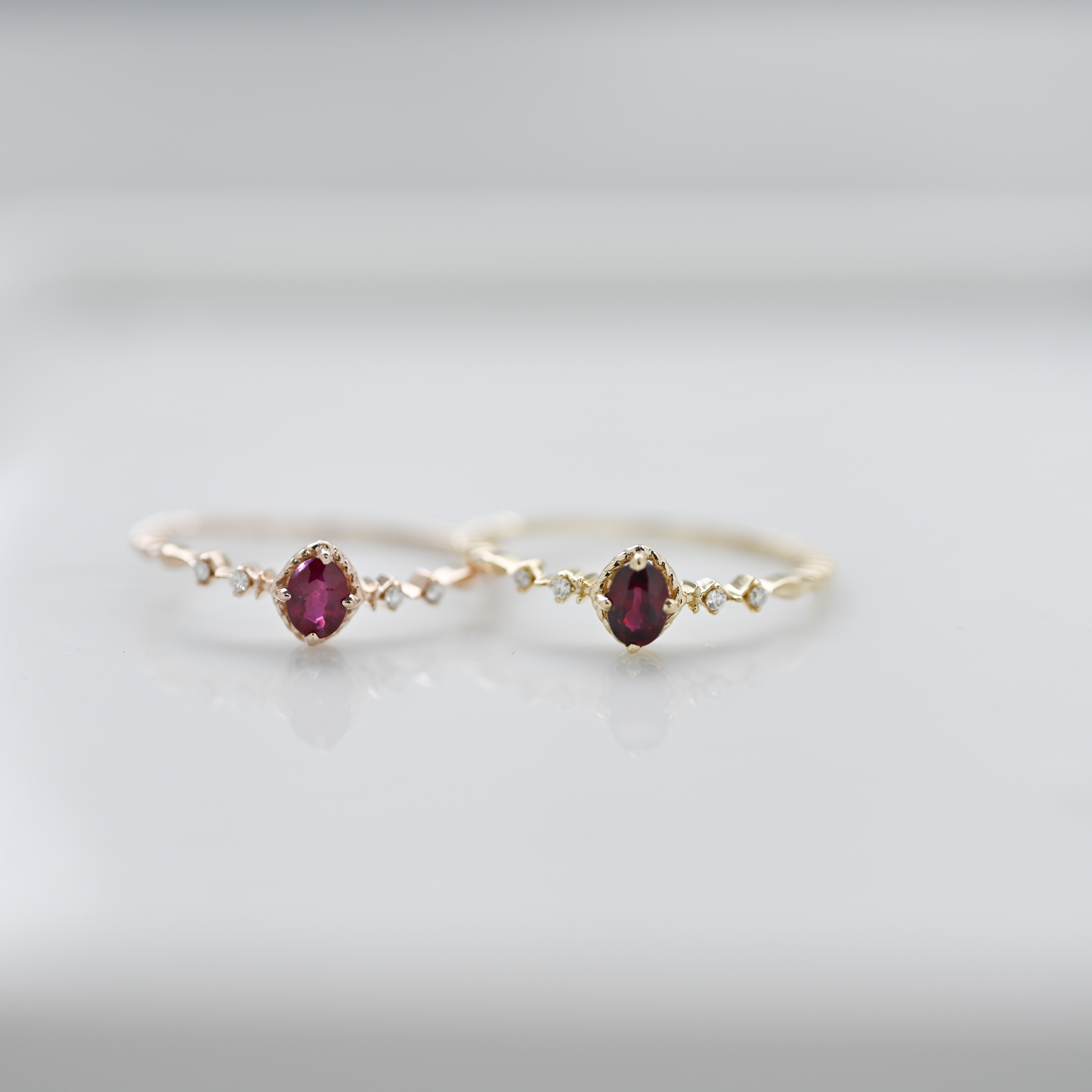 18K Claudia Ruby Or Blue Sapphire Diamond Ring