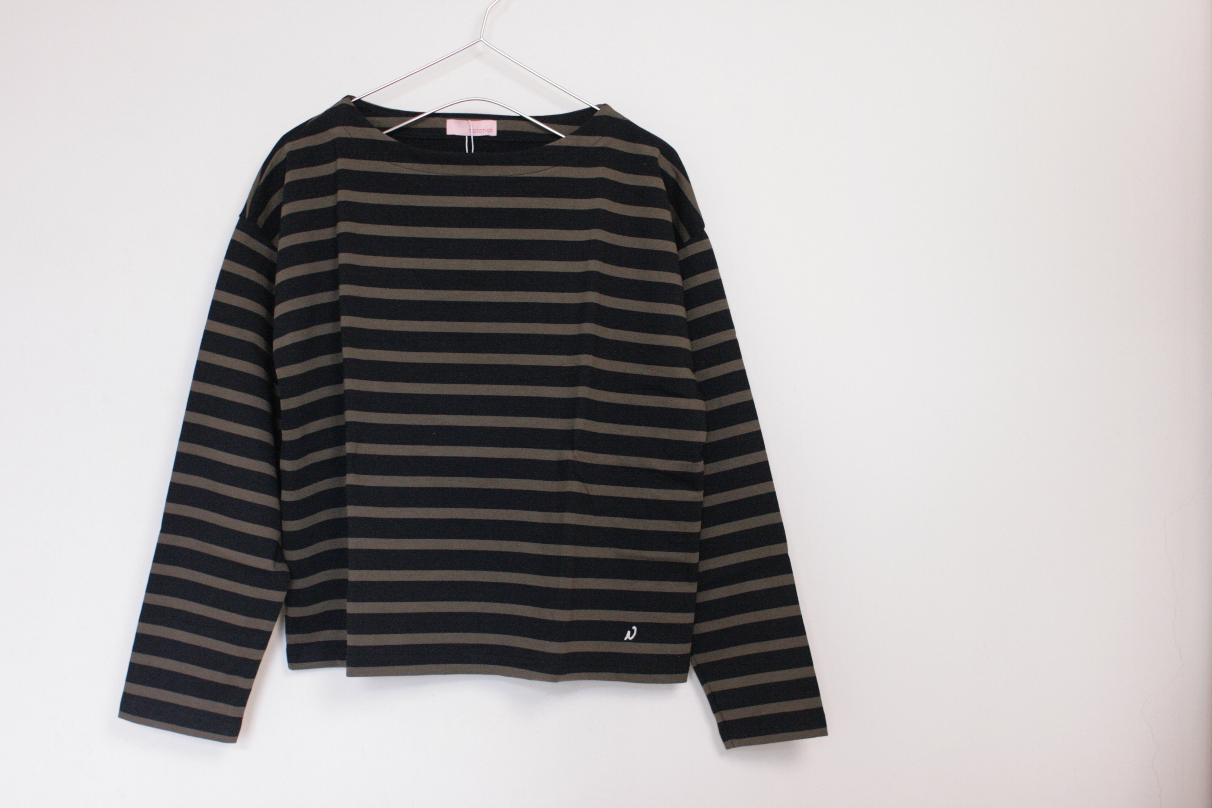 【日本製】經典橫間船領純棉上衣 (兩色入)