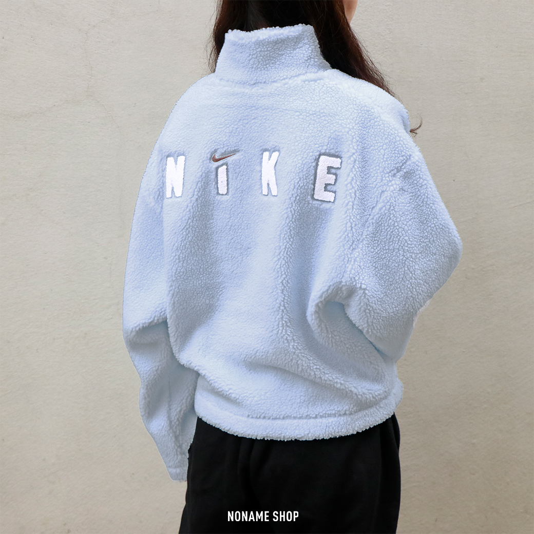 NIKE NSW COZY JKT SHERPA 羊羔毛 毛毛 外套 寶寶藍 (女款)