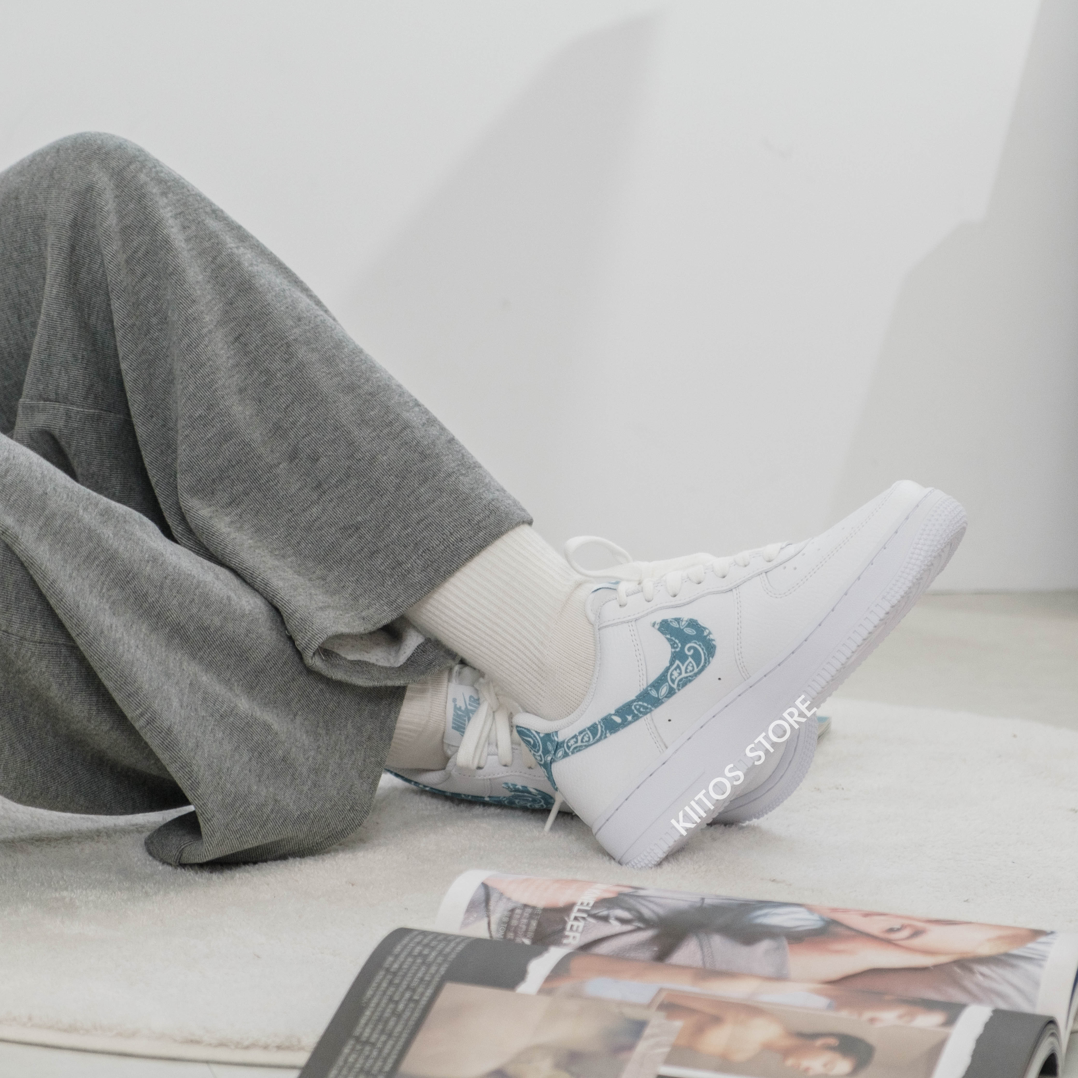 Nike Air Force 1 水藍 變形蟲 女鞋 DH4406-100