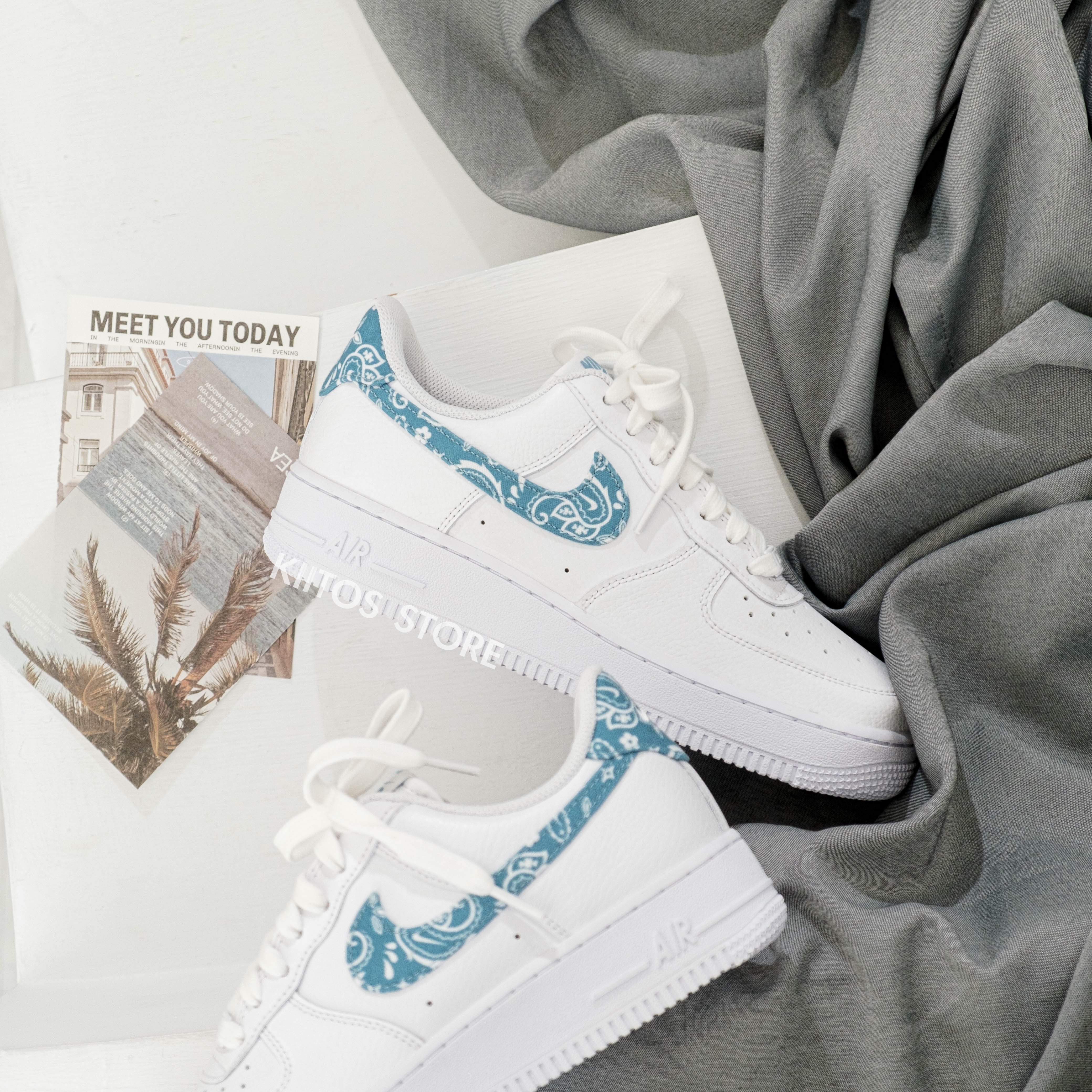 Nike Air Force 1 水藍 變形蟲 女鞋 DH4406-100