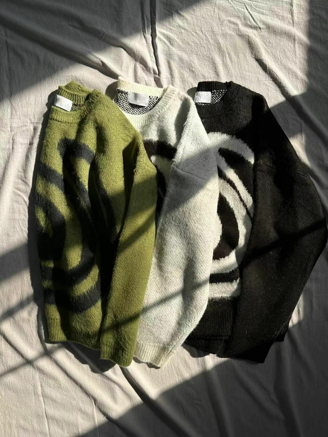 圓領旋渦圖案針織衫 T5323