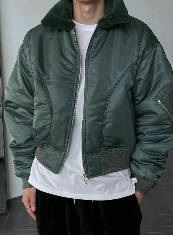 毛毛領拉鍊外套(抓毛底) JK2504