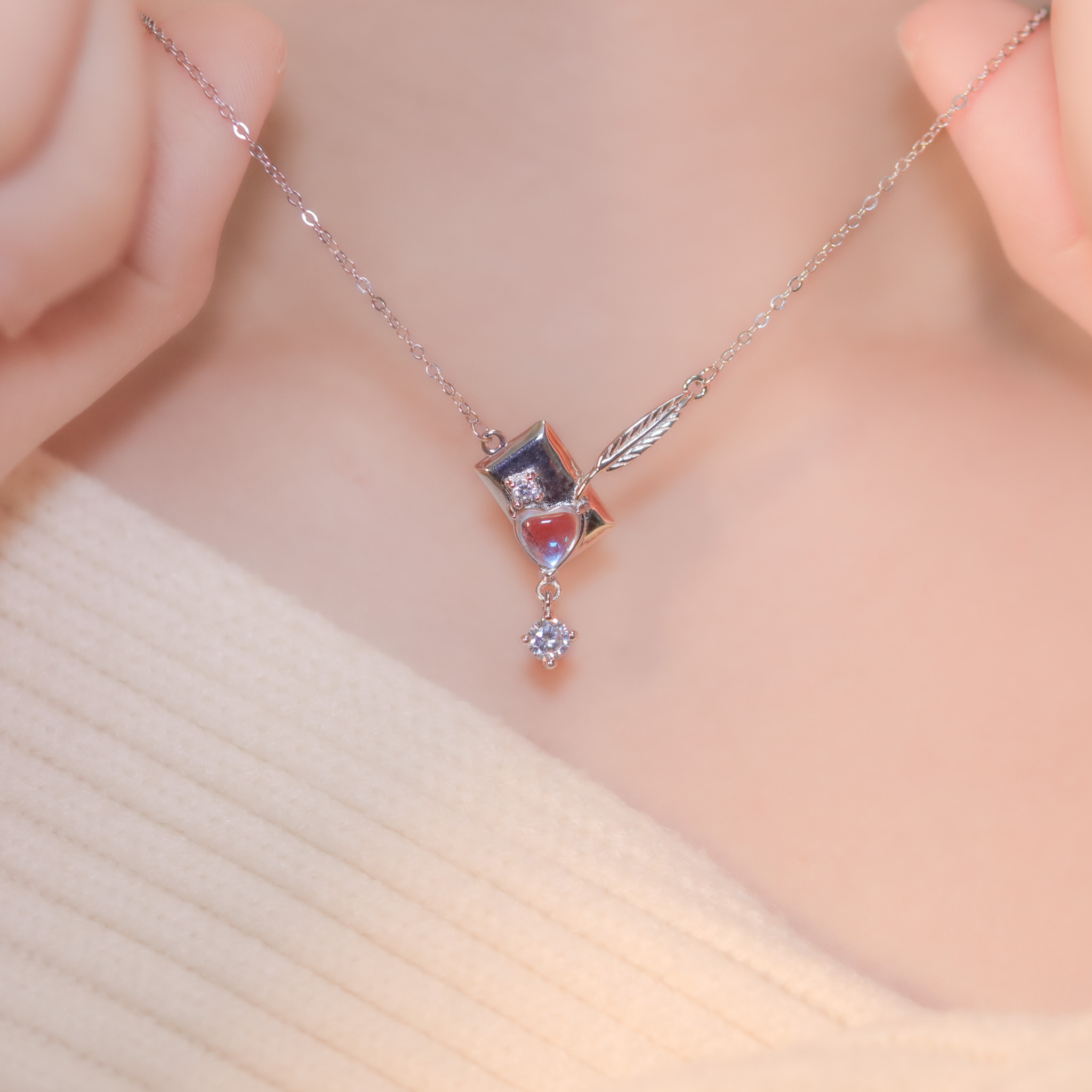 | 925純銀・ 白金 | 小情書項鍊 | NE1042 |