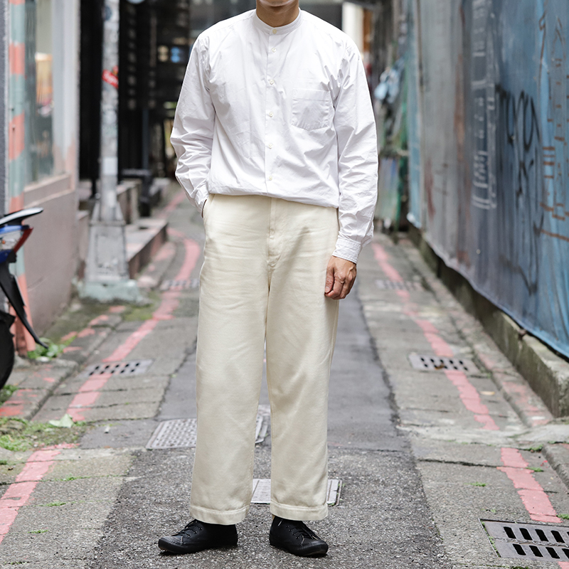 YOKO SAKAMOTO Classic Work Wide Trousers White