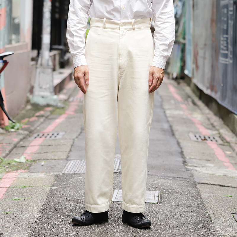 YOKO SAKAMOTO Classic Work Wide Trousers White