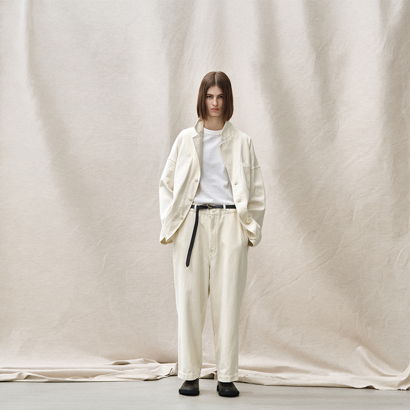 YOKO SAKAMOTO Classic Work Wide Trousers White