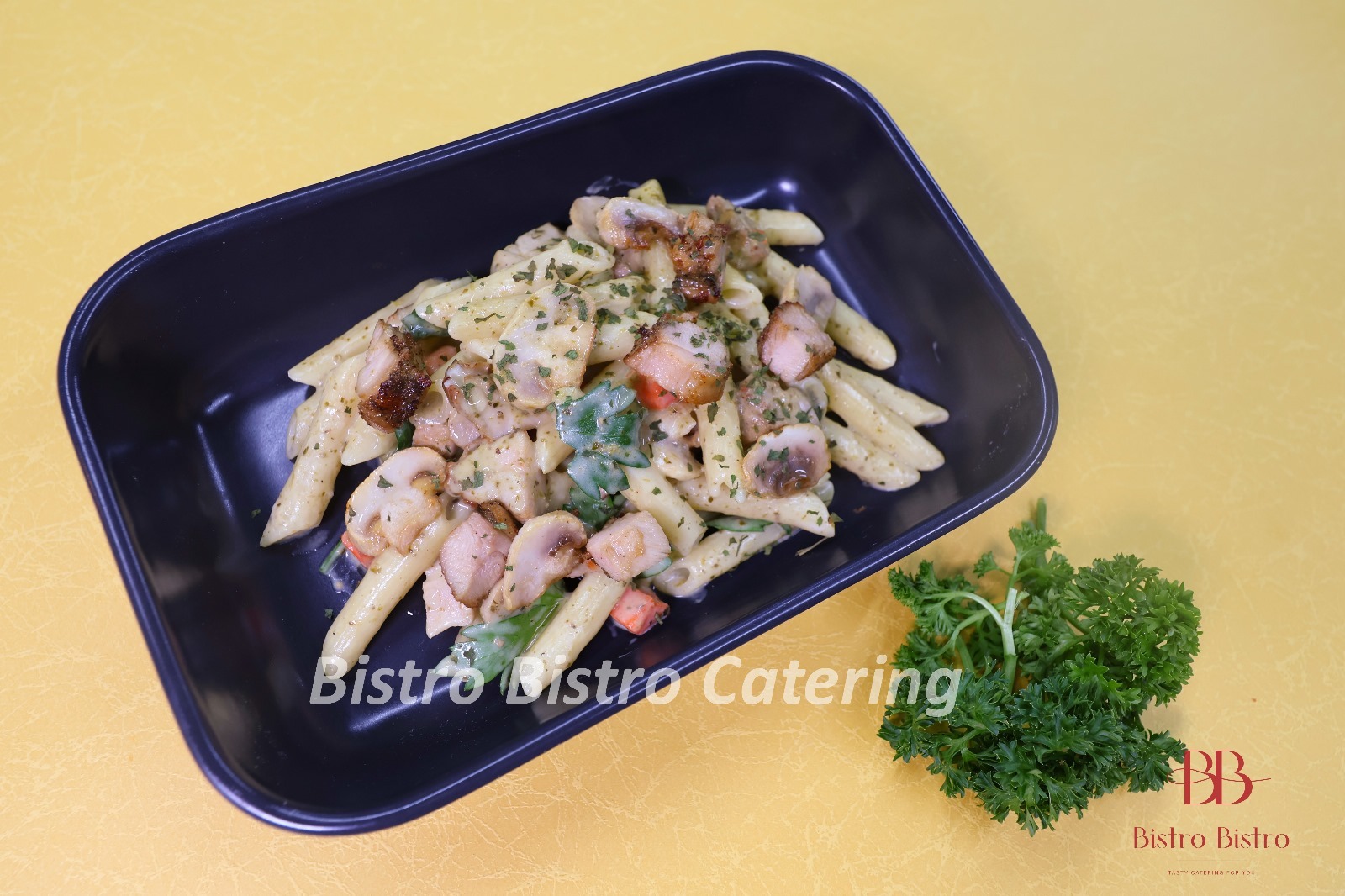 白菌雞肉意式香草醬長通粉