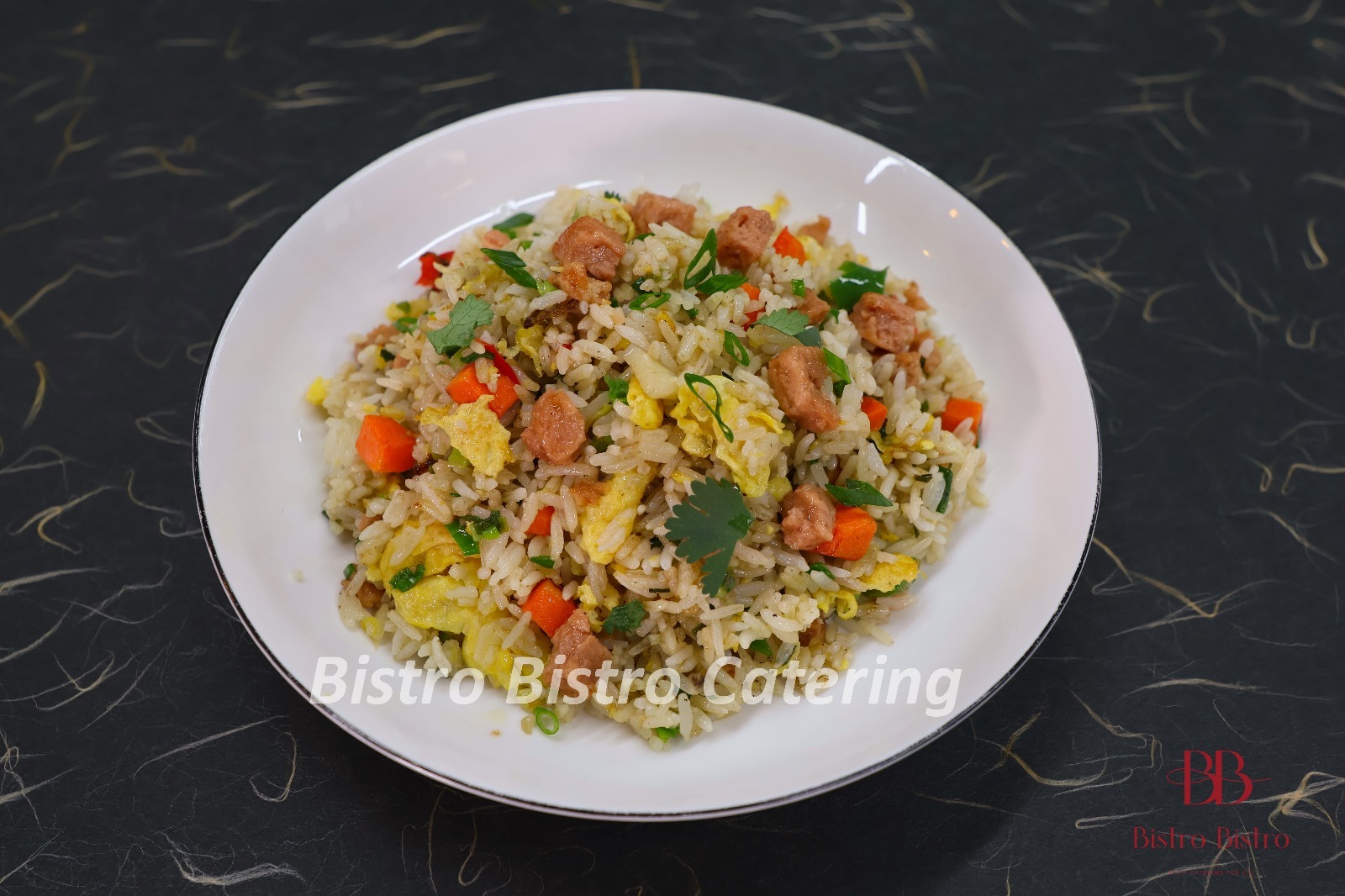 新豬肉什椒粒素炒飯 (V)