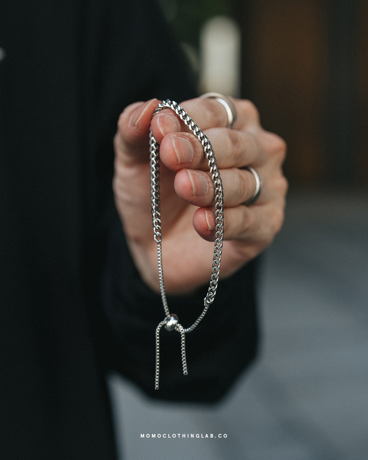 #現貨 (ACCB106) 正韓鋼手鍊 可調式方形龍骨手鍊