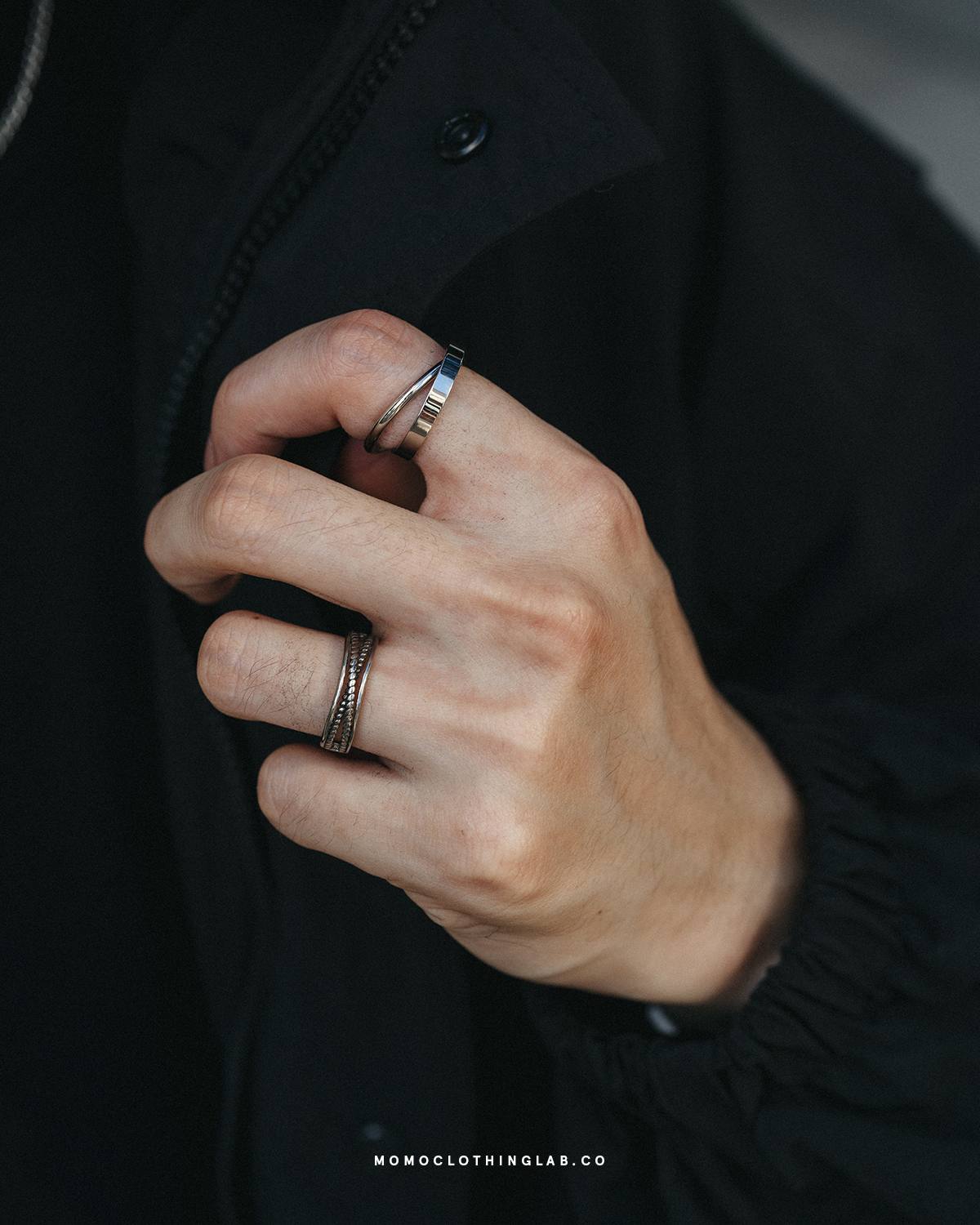 #現貨 (ACCR109) 正韓鋼戒 簡約雙環交扣戒