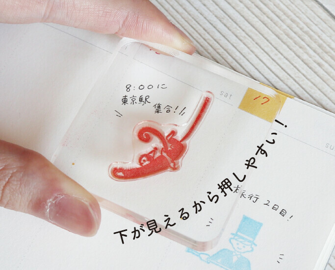 透明印章底座 50mm 壓克力取手｜日本WORLD CRAFT