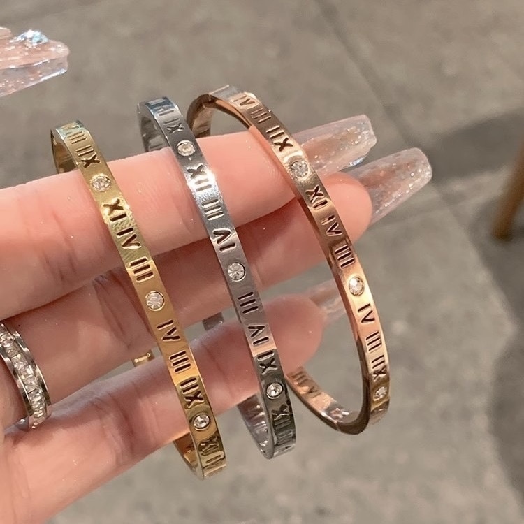 羅馬數字水鑽款 定製手鐲