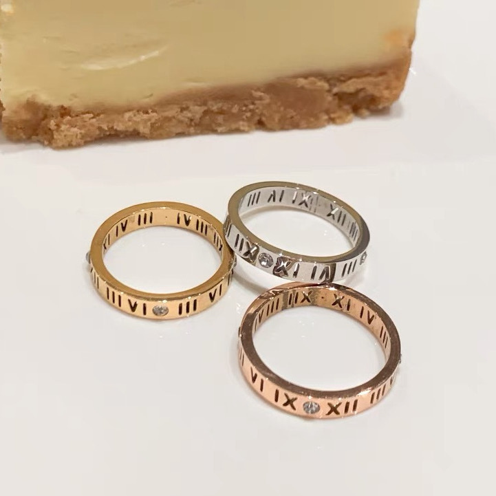 羅馬數字水鑽款 定製戒指