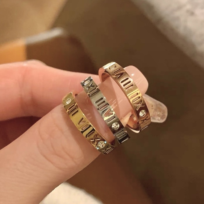 羅馬數字水鑽款 定製戒指