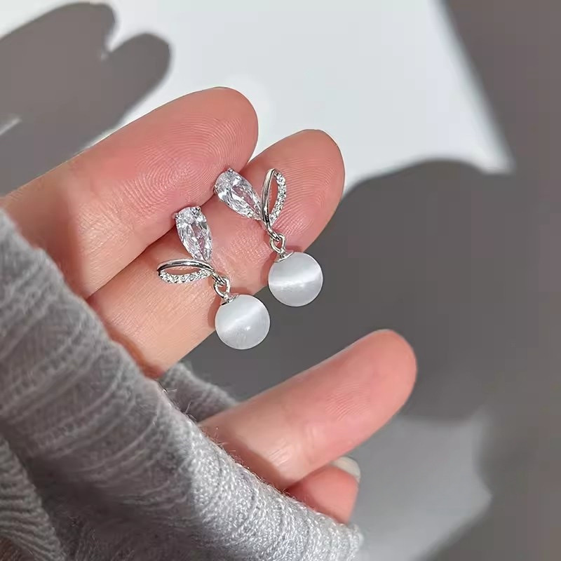 銀水鑽心 晶透貓眼石墜/現貨1