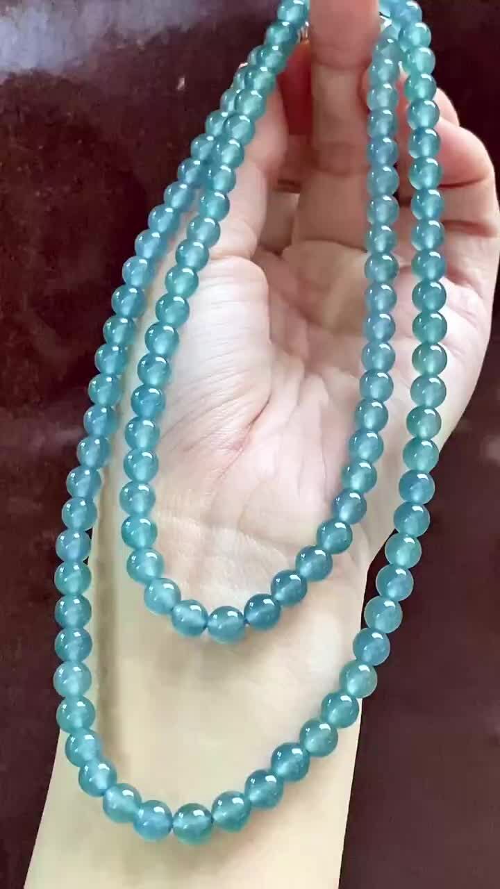 翡翠高冰藍珠串項鏈 (6.2mm直徑),天然翡翠A玉, 緬甸玉, Jade, Jadeite