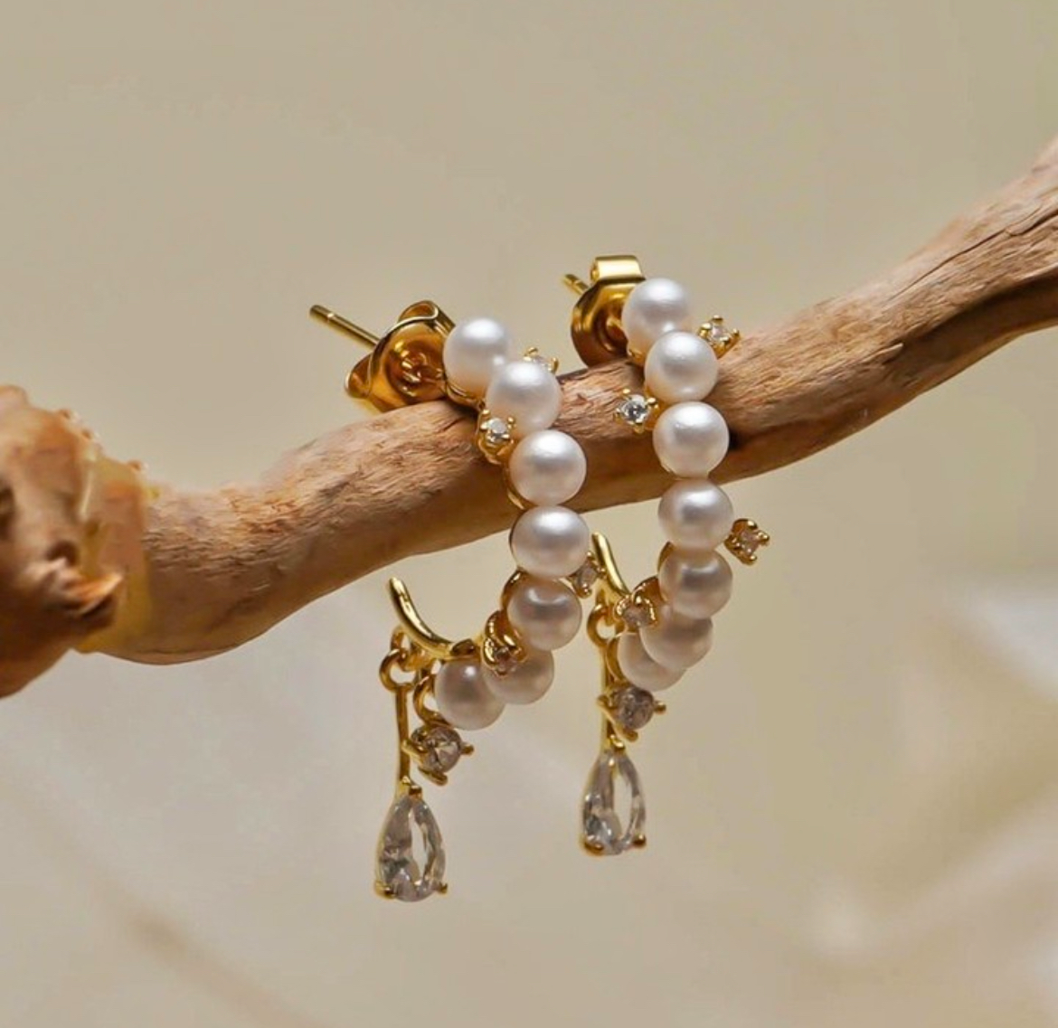 神仙小珍珠c圈 水滴鑽墜