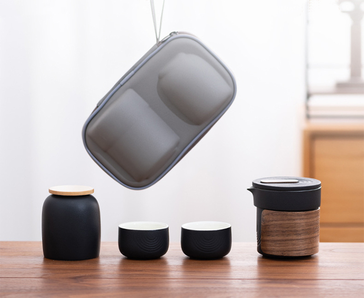 鹿港窯禮品館 │隨身携帶高顔值會議送禮伴手禮一壺一罐兩杯旅行茶具套裝功夫茶具 商務活動禮品