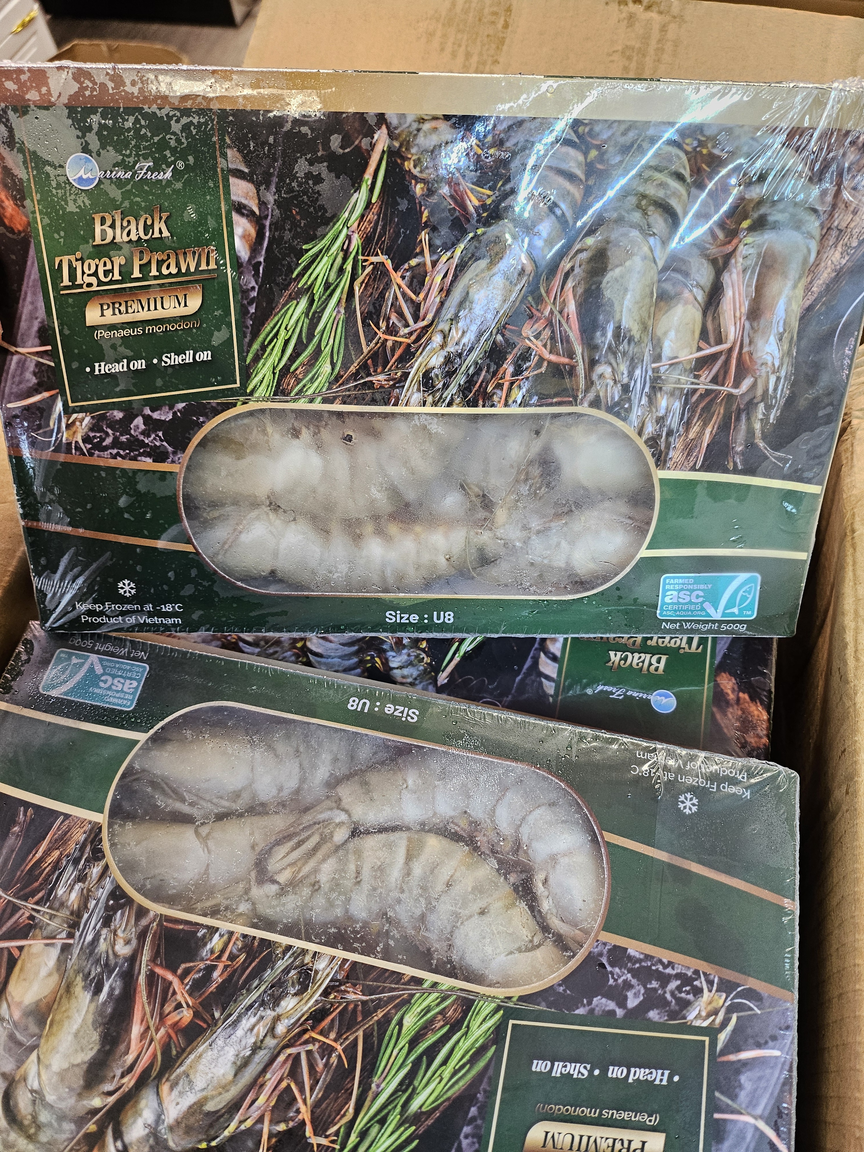 越南原隻有頭虎蝦 U8 500g