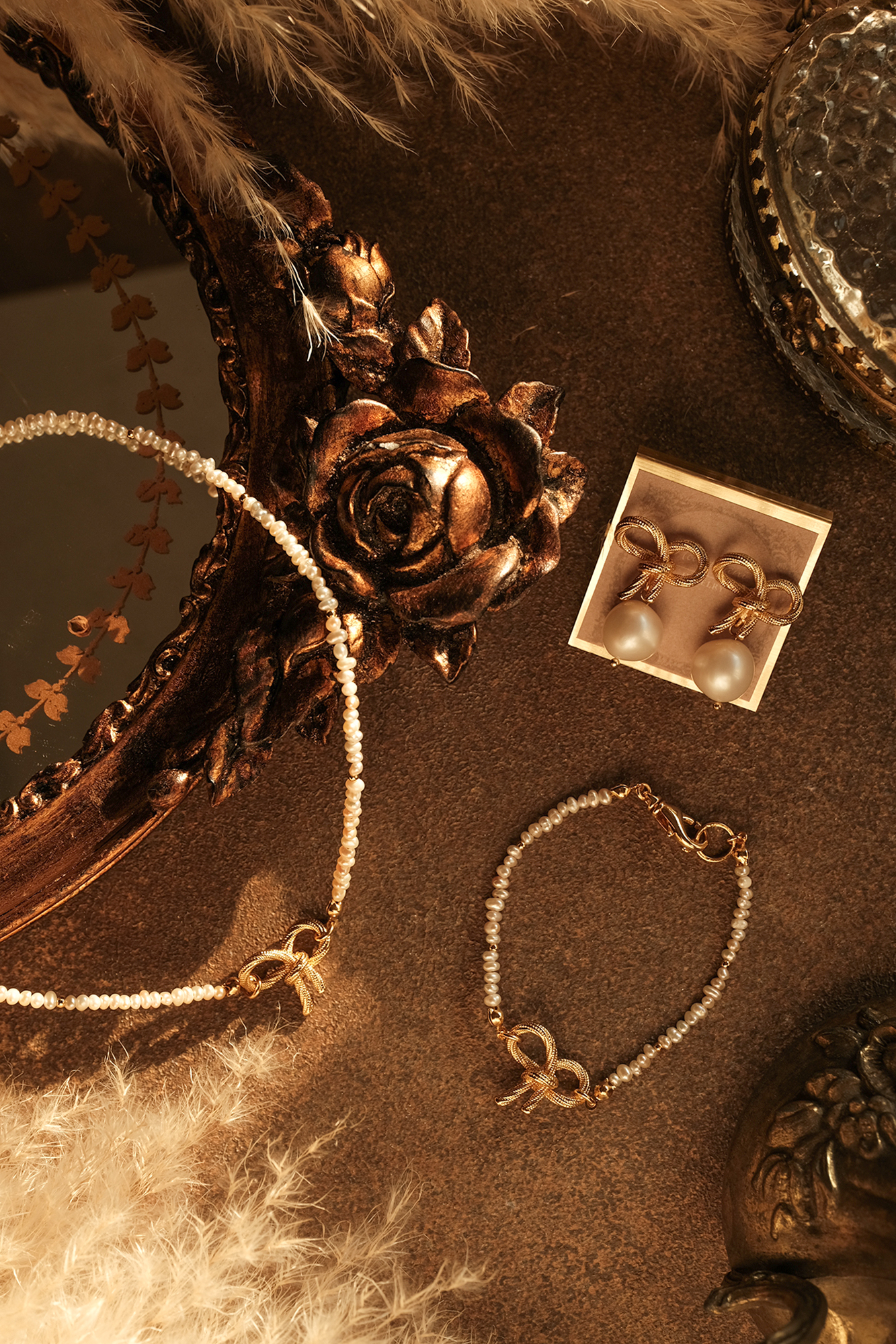 黃銅飾品,黃銅,氣質,耳環,蝴蝶結,天然珍珠,珍珠,甜美,18kgp,鍍18k金