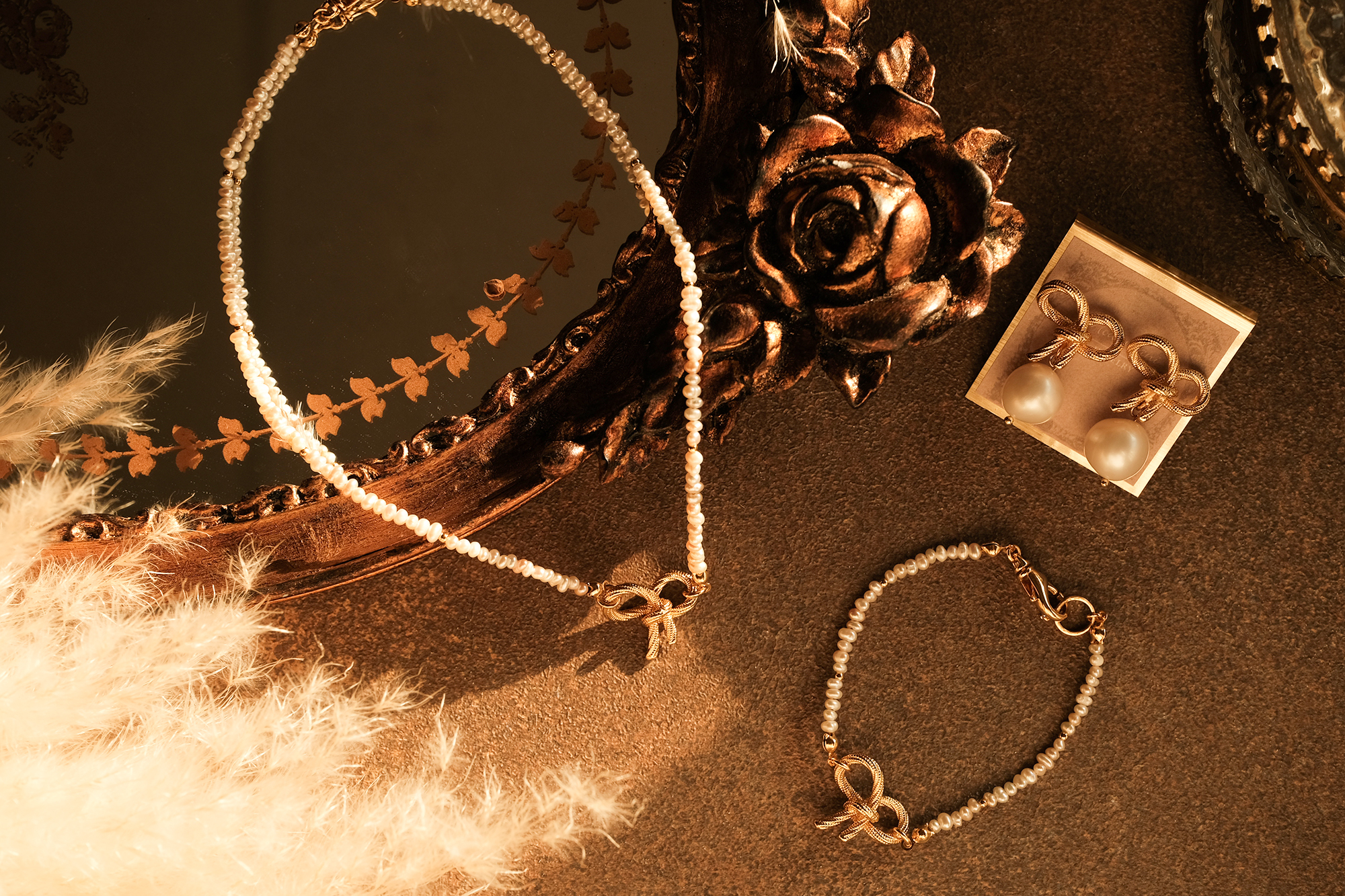 黃銅飾品,黃銅,氣質,耳環,蝴蝶結,天然珍珠,珍珠,甜美,18kgp,鍍18k金