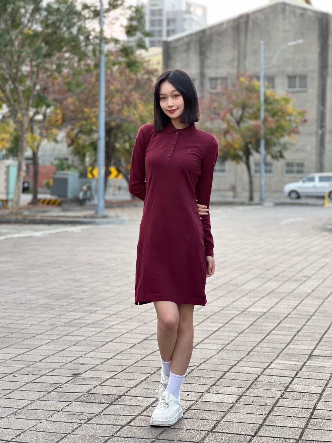 Tommy Hilfiger 女款 長版 Polo衫 洋裝 長袖上衣