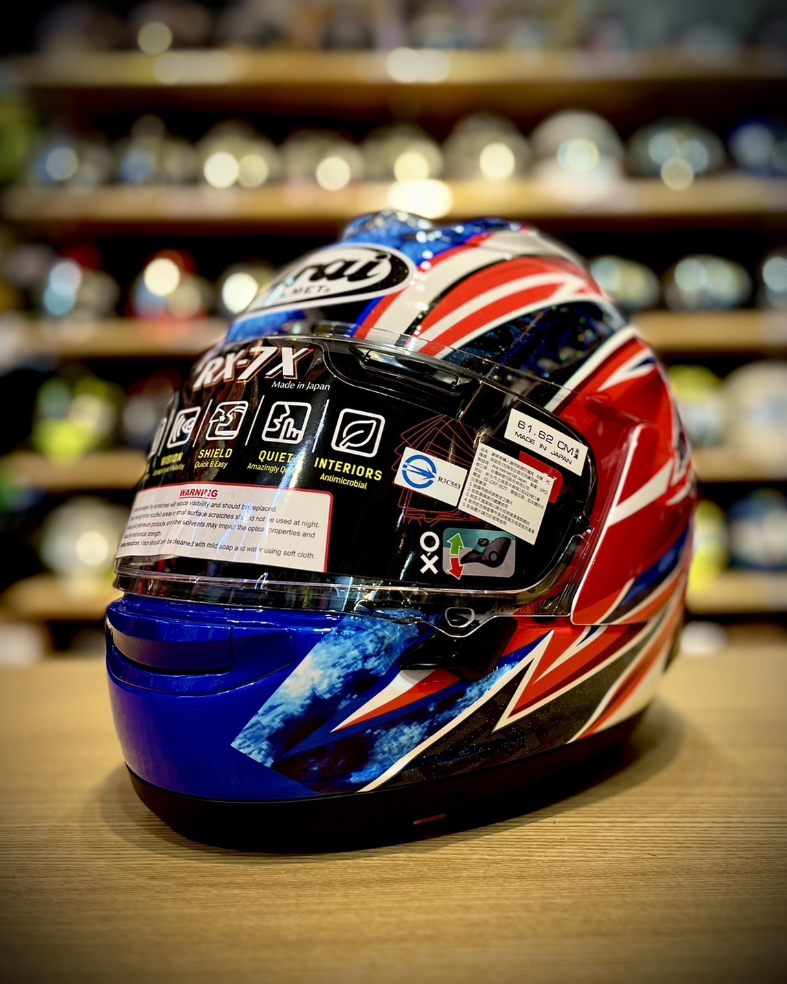 Arai RX-7X 小椋藍フルフェイスヘルメット PSC規格 ジャンク品 藍色の