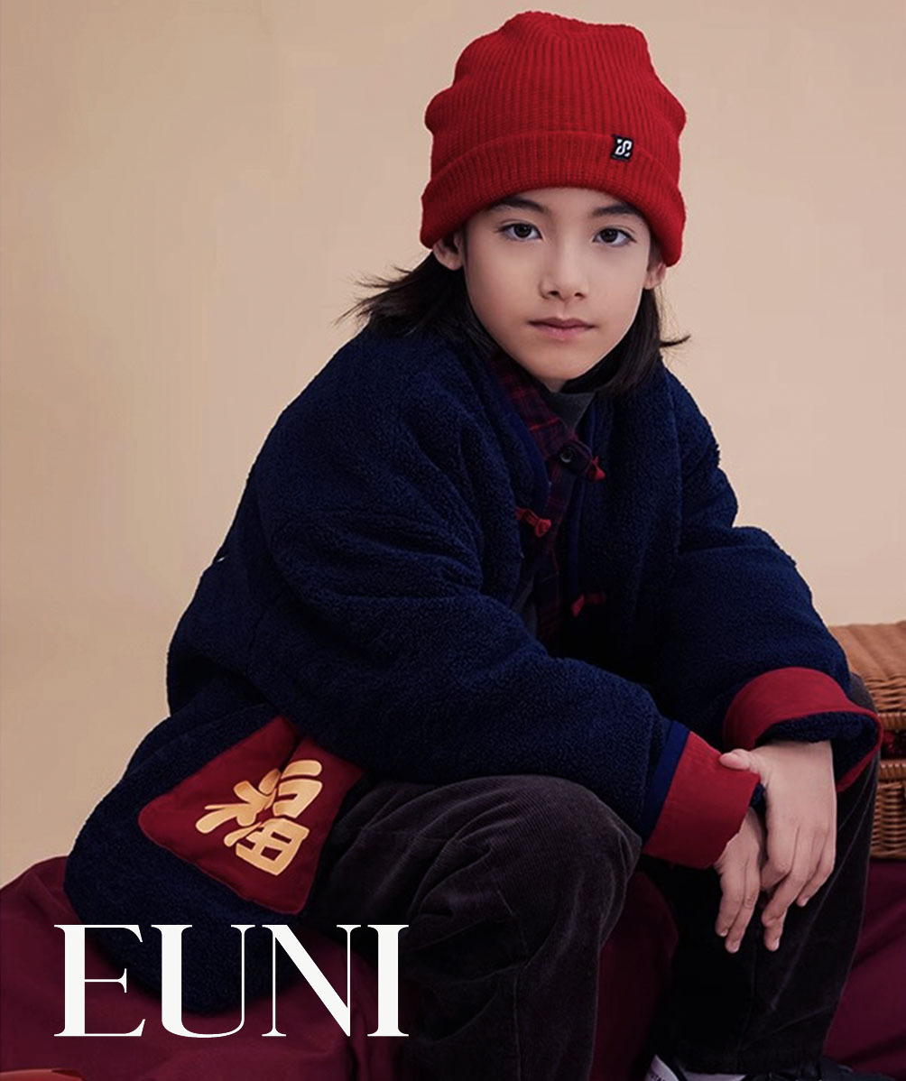 深藍色喜洋洋唐裝