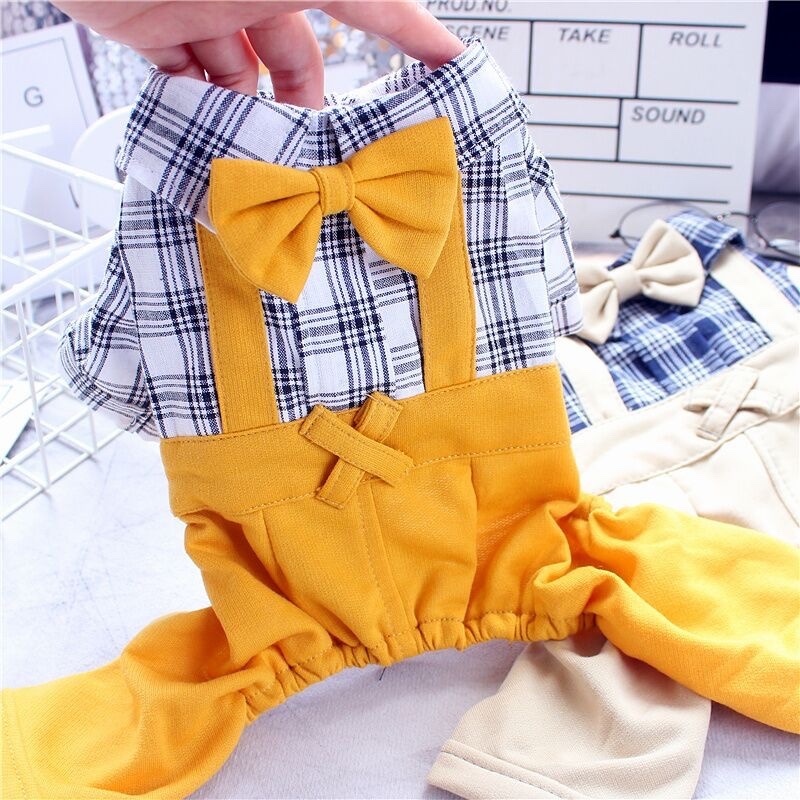 宠物衣服 4脚衣 绅士背带裤