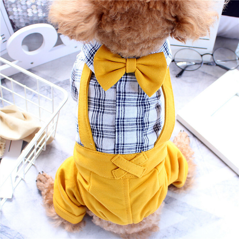 宠物衣服 4脚衣 绅士背带裤