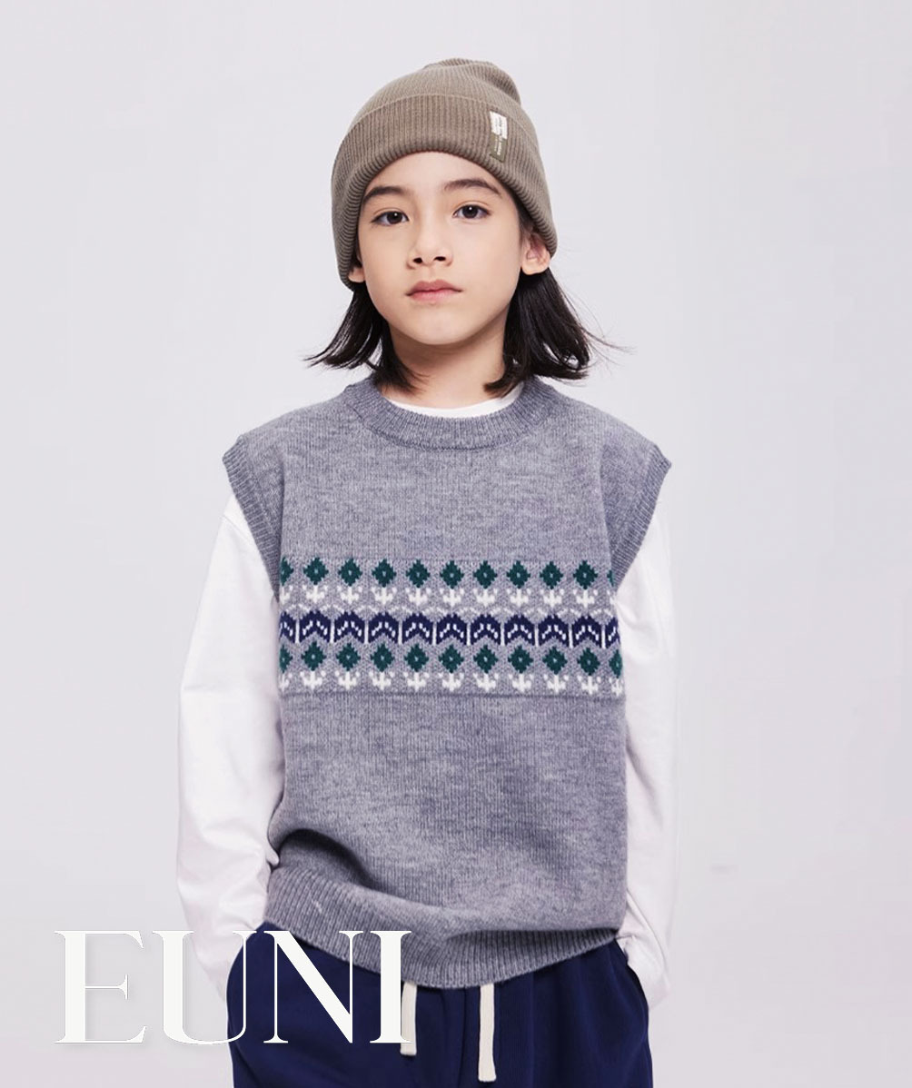 經典灰學院風毛線背心