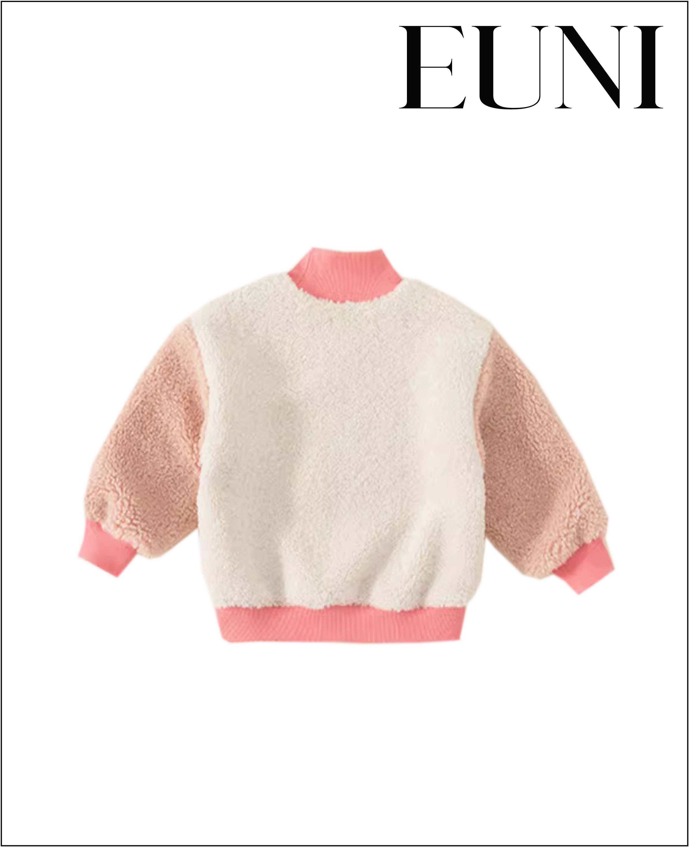 粉紅甜心高領衛衣